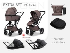 Dvojkombinácia kočíka Moon PIÚ Extra set 2025 - Black matt