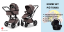 Trojkombinace kočárku Moon PIÚ Kombi set 2025  - Black matt