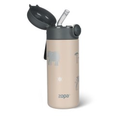 Termoska Zopa na tekutiny s brčkem a silikonovým držákem 350 ml