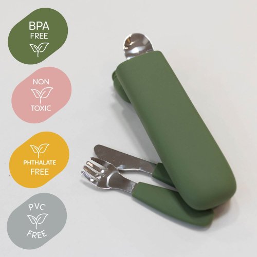 Silikonový dětský příbor Zopa 2025 - Varianta: Forest Green