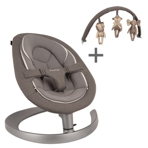 Detské hojdacie lehátko Nuna LEAF GROW 2026 vrátane hrazdičky - Varianta: Granite AKCE