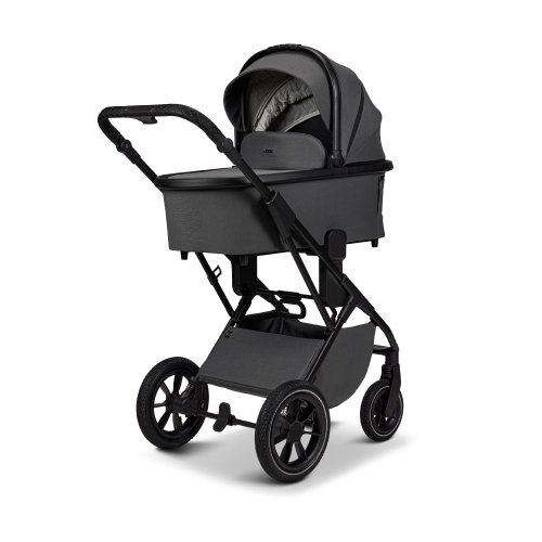 Dvojkombinace kočárku Moon PIÚ Extra set 2025 Black matt - Varianta: Black matt - MUD