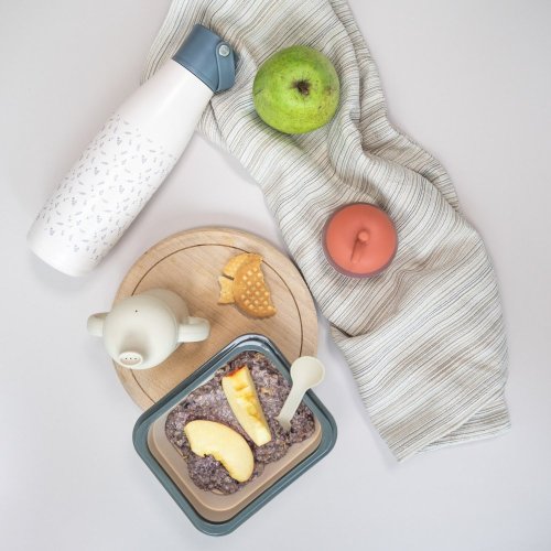 Silikonový svačinový box s příborem Zopa 2025 - Malý - Varianta: Mustard Yellow