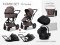 Trojkombinace kočárku Moon PIÚ Kombi set 2025  - Black matt