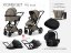 Trojkombinace kočárku Moon PIÚ Kombi set 2025 Black matt