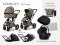 Trojkombinace kočárku Moon PIÚ Kombi set 2025  - Black matt