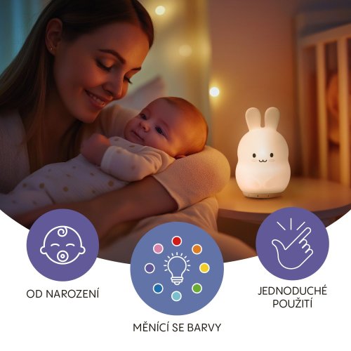 Silikonová LED noční lampička Zopa vel. M 2025 - Varianta: Rabbit