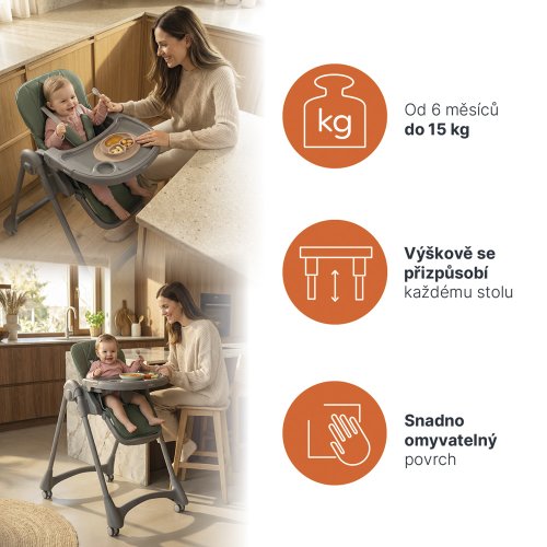 Dětská židlička Primo - Varianta: District Green