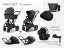 Trojkombinace kočárku Moon PIÚ Maxi set s bází 2025 - Black matt - Varianta: Black matt - TONKA
