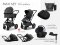 Trojkombinace kočárku Moon PIÚ Maxi set s bází 2025 - Black matt - Varianta: Black matt - TONKA