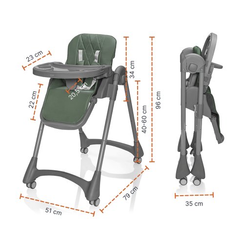 Dětská židlička Primo - Varianta: District Green