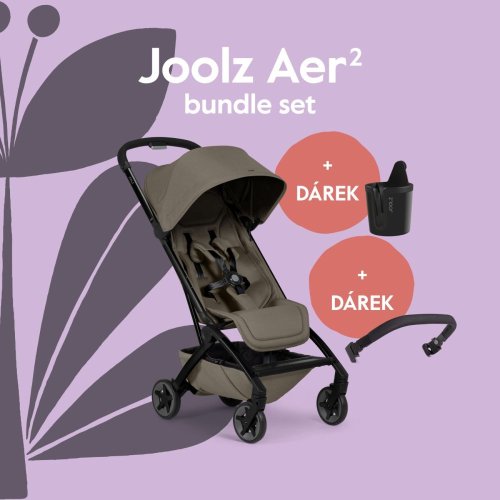 Sportovní kočárek Joolz AER2 kočárek BUNDLE SET s madlem a držákem na nápoje 2026 Hazel Brown
