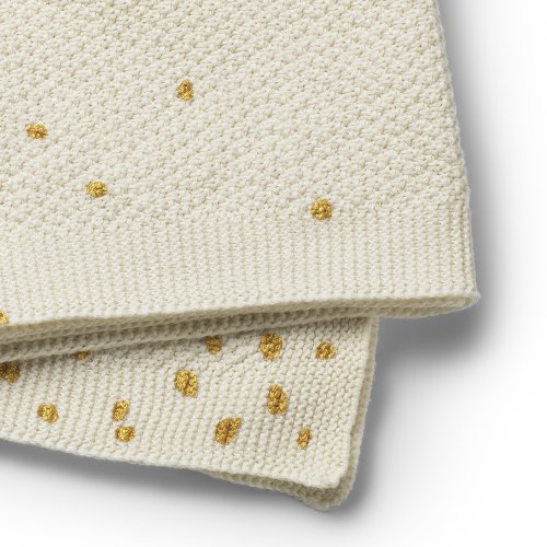 103742 Moss Knitted Blanket Gold Shimmer 1000px detail