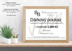 Dárkový poukaz v hodnotě 1.500kč