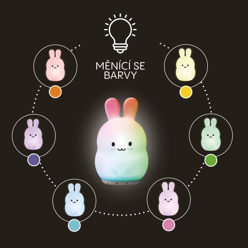 Silikonová LED noční lampička Zopa vel. M 2025 - Varianta: Rabbit