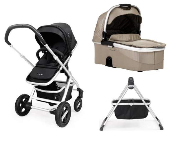Dvojkombinace kočárku Nuna IVVI Caviar s korbou Safari + ZDARMA stojan na hl.korbu IVVI