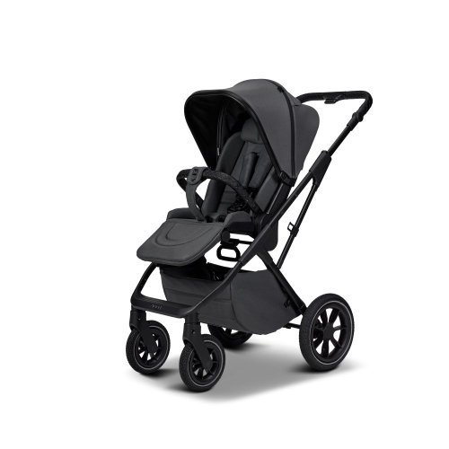 Dvojkombinace kočárku Moon PIÚ Extra set 2025 Black matt - Varianta: Black matt - MUD