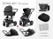 Dvojkombinace kočárku Moon PIÚ Extra set 2025 - Black matt