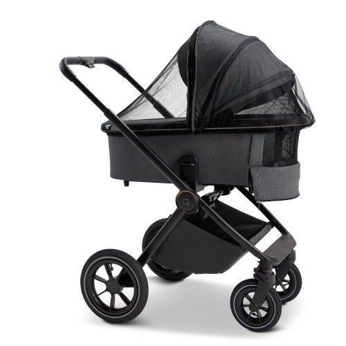 Dvojkombinace kočárku Moon PIÚ Extra set 2025 Black matt - Varianta: Black matt - MUD