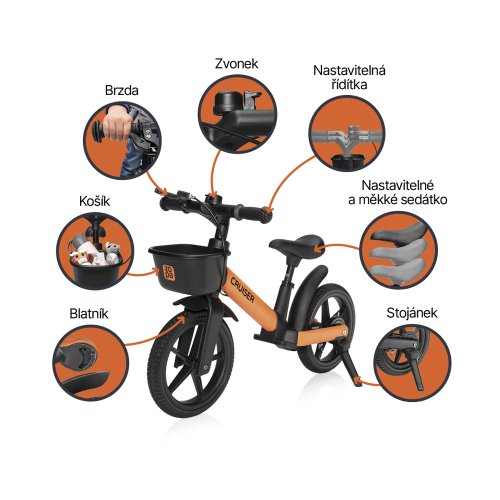 Odrážedlo Cruiser s brzdou Zopa 2026 - Varianta: Ivory Brown