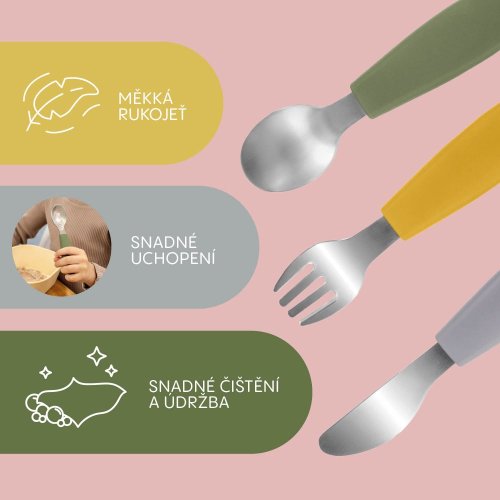 Silikonový dětský příbor Zopa 2025 - Varianta: Forest Green