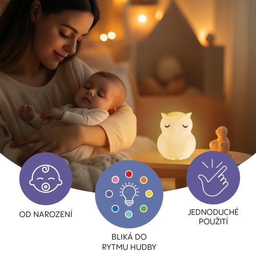 Silikonová LED noční lampičkaZopa s hudbou vel. L 2025 - Varianta: Rabbit