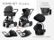 Trojkombinace kočárku Moon PIÚ Kombi set 2025  - Black matt - Varianta: Black matt - TONKA
