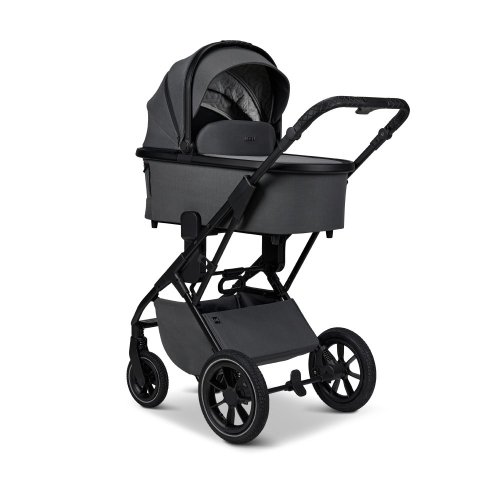 Dvojkombinace kočárku Moon PIÚ Extra set 2025 - Black matt