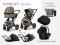 Trojkombinace kočárku Moon PIÚ Kombi set 2025 Black matt