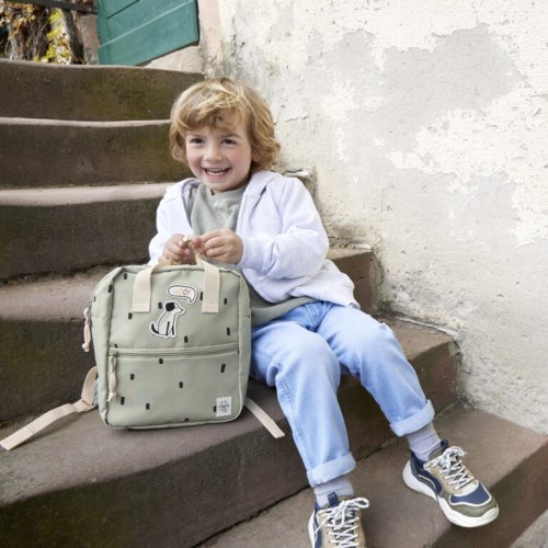 Mini batůžek Lässig HAPPY PRINTS 2025 - Varianta: LÄSSIG Mini Square Backpack Happy Prints caramel