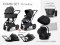 Trojkombinace kočárku Moon PIÚ Kombi set 2025  - Black matt
